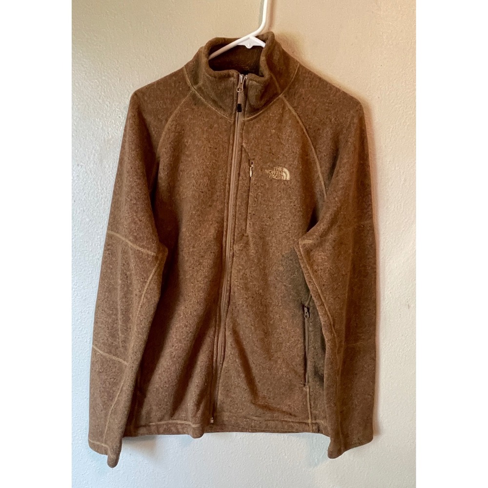 The North Face Mens Fleece Full Zip Jacket Tan Brown Medium M‎